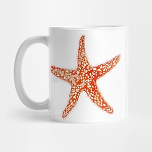 Starfish, Coral Orange with white bubbles Mug